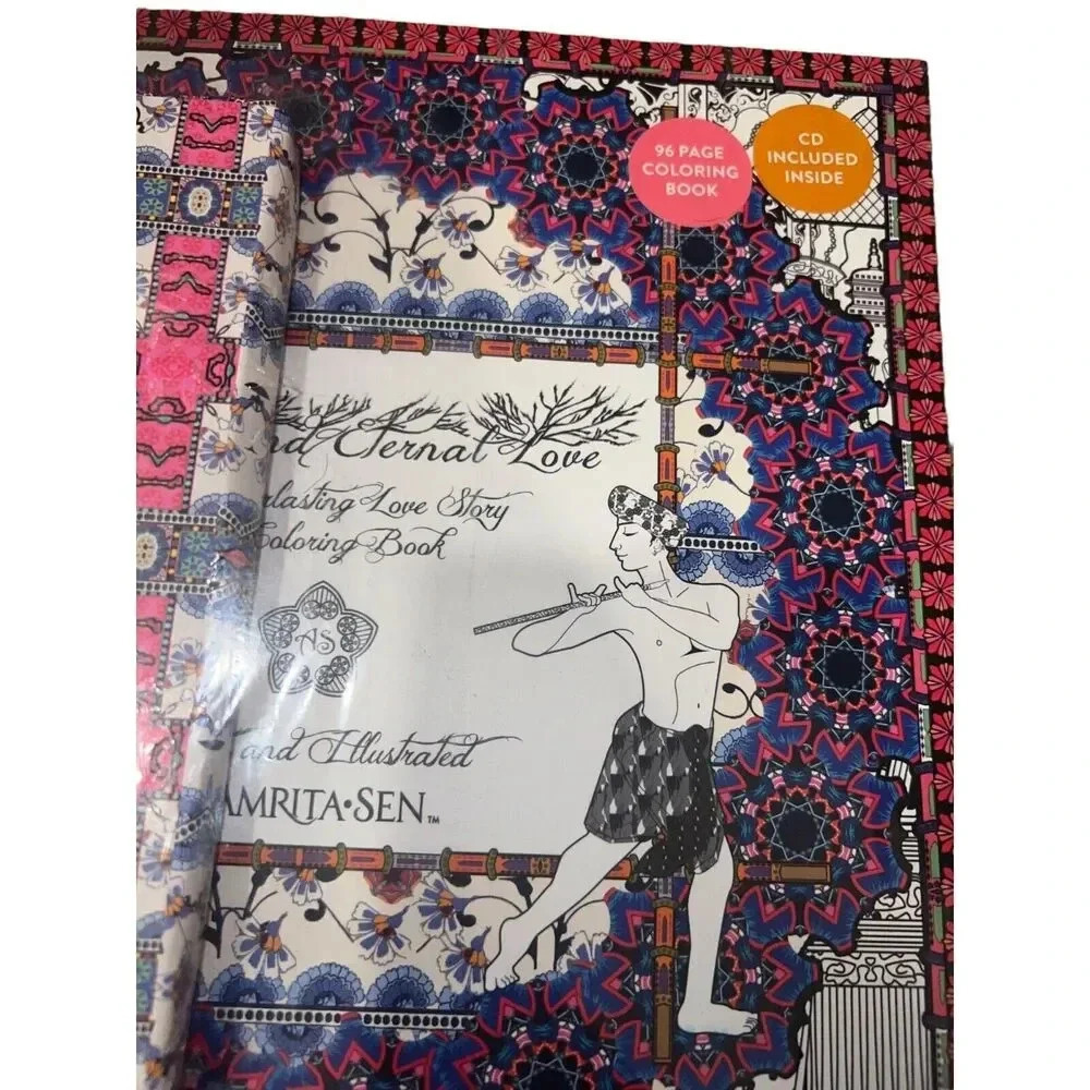 Amrita Sen Galison SET coloring book & pencils CD eternal love pottery barn gift - Picture 3 of 5